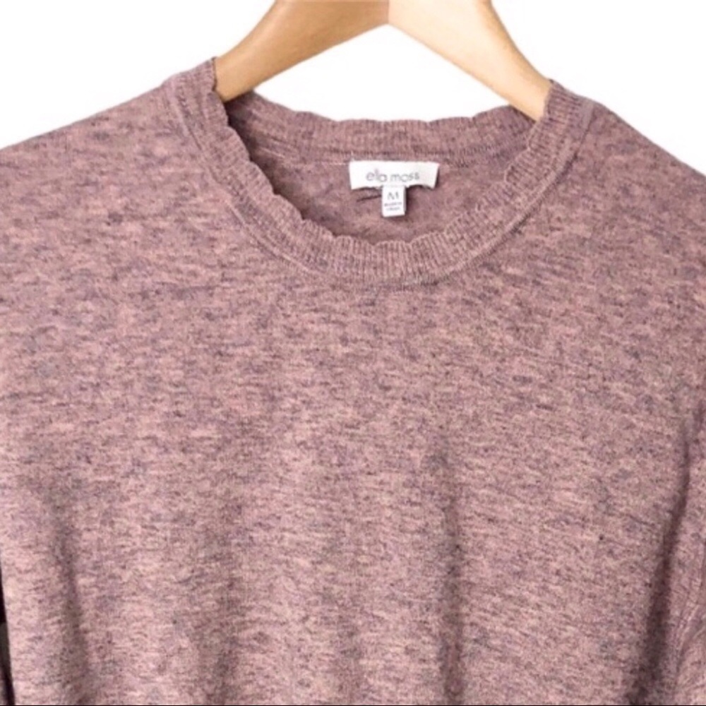 Ella Moss Maggie Sweater Puff Sleeve Pink Size Medium Crewneck Style CJEMS0450 - Picture 5 of 7